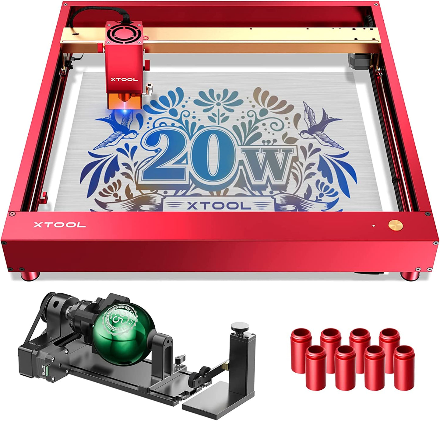 XTool D1 Pro 20W Machine De Découpe/gravure Laser .Outils avec RA2 Pro 4-en-1 Rotatif DIY Cutter Portable
