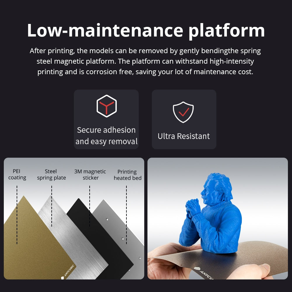 ANYCUBIC KOBRA Imprimantes 3D FDM Mise à niveau automatique à 25 points Grande taille de construction avec impression 3D par extrudeuse directe 220 * 220 * 250 mm