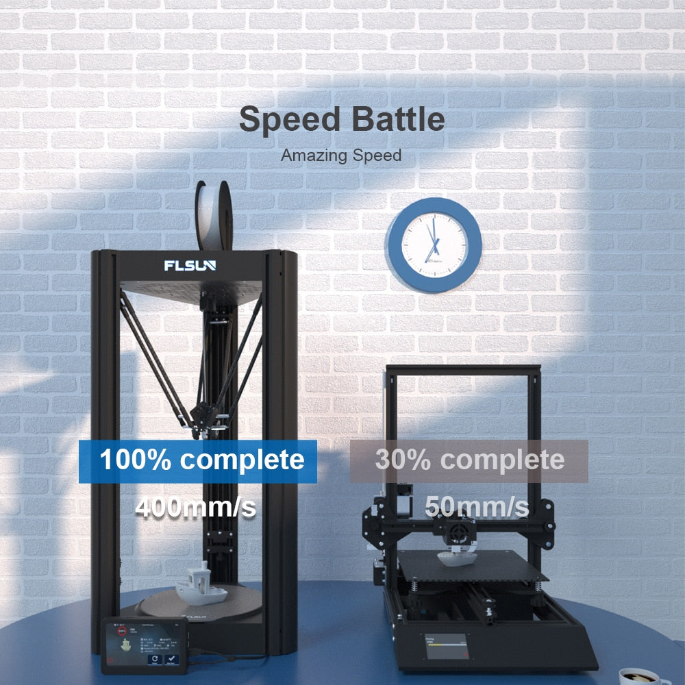 FLSUN V400 Imprimante 3D Delta FDM 400mm/s Logiciel de support:système flsun 1.0 φ300mm*300mm*410mm Extrudeuse à entraînement direct