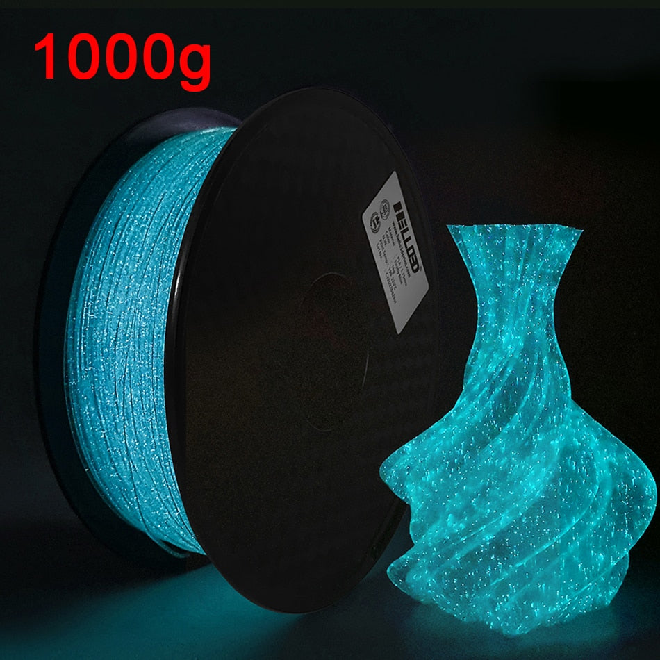 Filament PLA phosphorescent Noctilucous Vert,Bleu,Arc-en-ciel