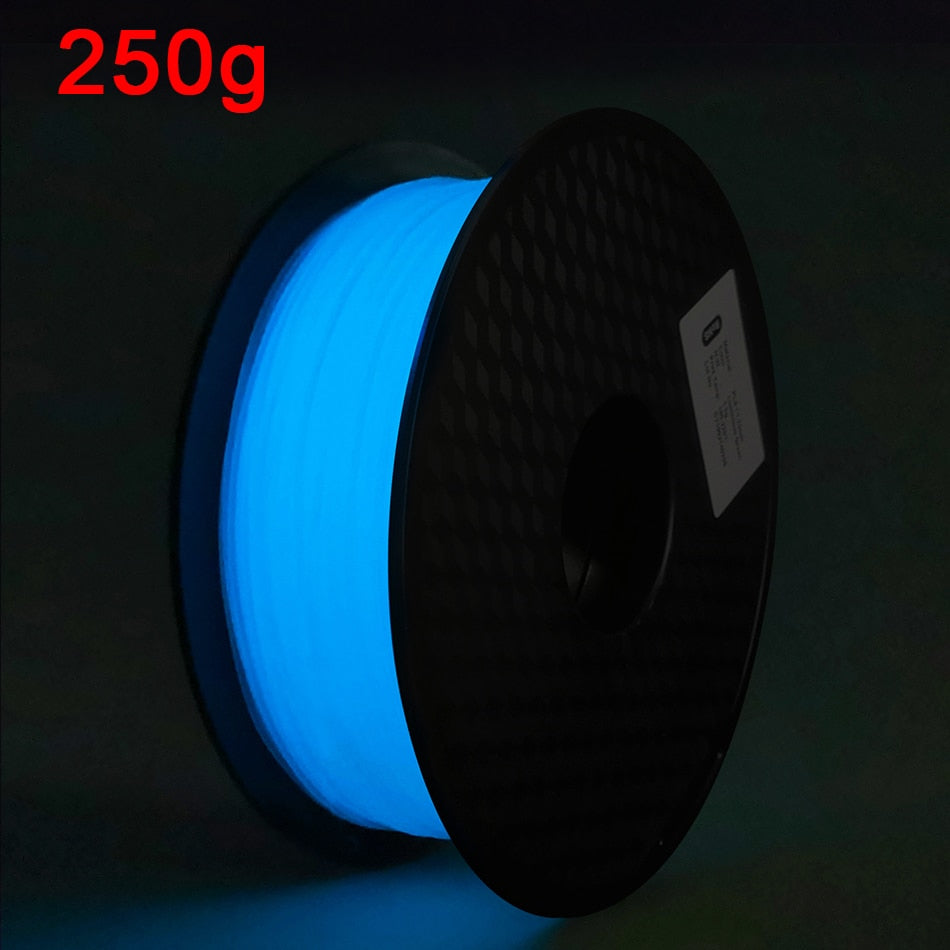 Filament PLA phosphorescent Noctilucous Vert,Bleu,Arc-en-ciel