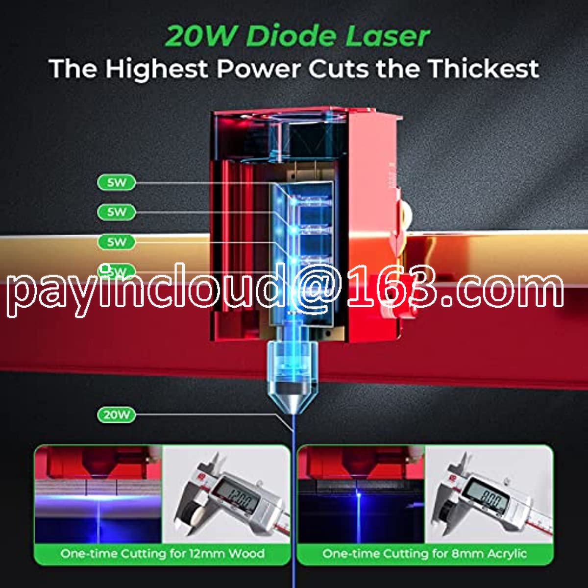 XTool D1 Pro 20W Machine De Découpe/gravure Laser .Outils avec RA2 Pro 4-en-1 Rotatif DIY Cutter Portable