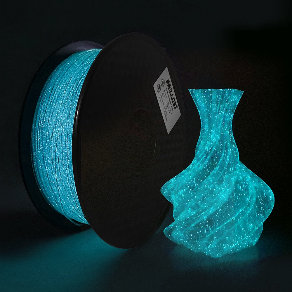 Filament PLA phosphorescent Noctilucous Vert,Bleu,Arc-en-ciel
