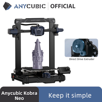 ANYCUBIC KOBRA NEO imprimantes 3D FDM avec taille d'impression 22*22*25 cm 25 Points impressions 3D à nivellement automatique