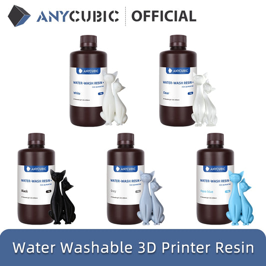 ANYCUBIC résine de lavage à l'eau pour imprimante 3D LCD haute précision faible odeur faible viscosité impression 3D Photopolymère Standard